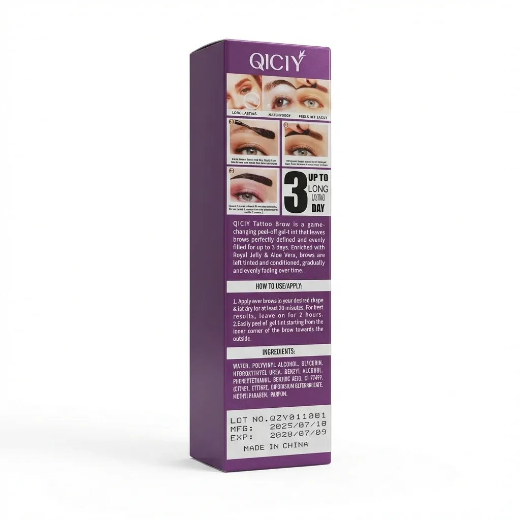 QICIY Peel-Off Eyebrow Gel Four-Shade Set (01–04, 10 g each)