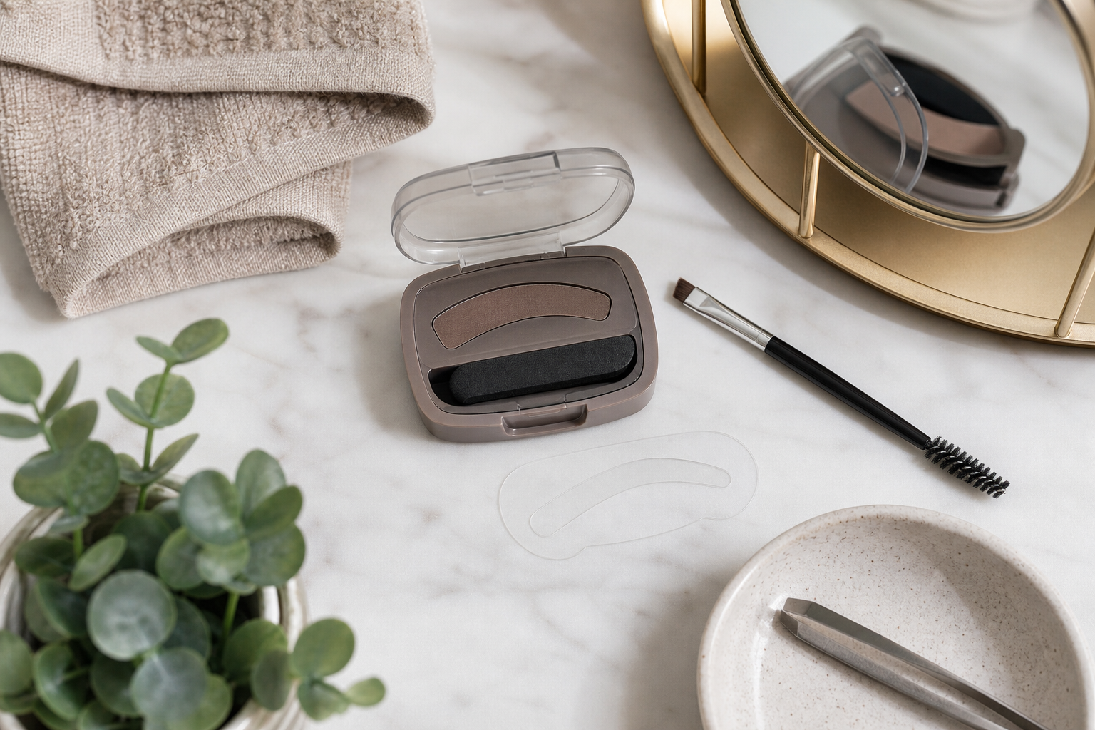 eyebrow stamp — editorial clearance guide image